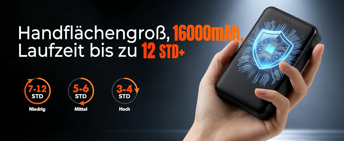 Зігріваюча жилетка чоловіча з Powerbank 16000 mAh, підігрів від акумулятора, чорна, розмір L