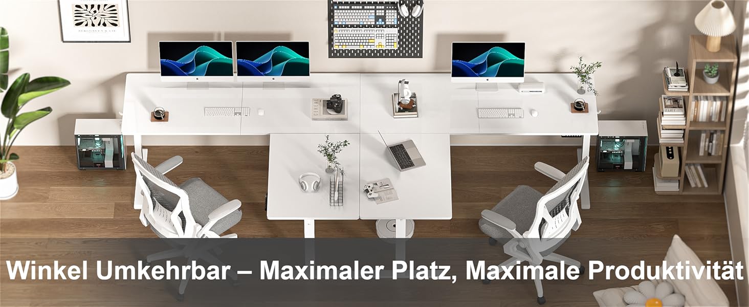 Електричний кутовий стіл BEXEVUE 160x140 см з регулюванням висоти, 3 пам'яті, антиколізійна система, для дому та офісу