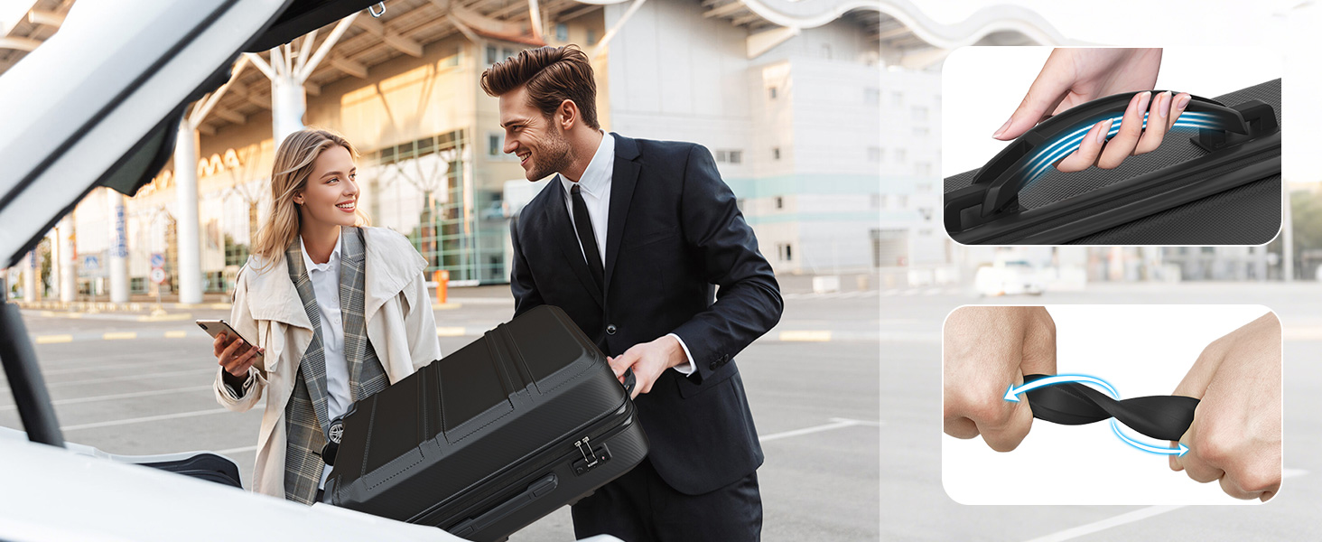 KONO Чемодан-валіза на колесах L (65 см) Чорний