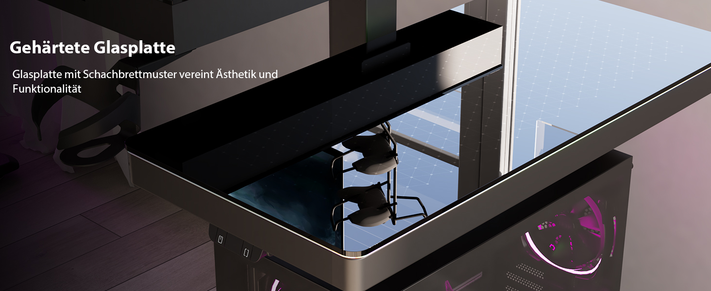 Підставка для комп'ютера EUREKA ERGONOMIC з регулюванням висоти, ATX корпус, тримач CPU, органайзер під стіл, з LED підсвіткою