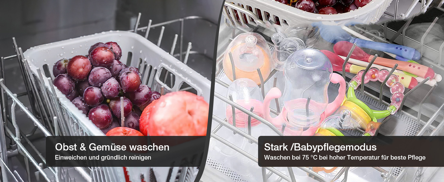 BLITZHOME Міні посудомийна машина з керуванням через додаток, 6 програм, портативна, 5л бак, з/без підключення до води, функція сушіння, для кемпінгу