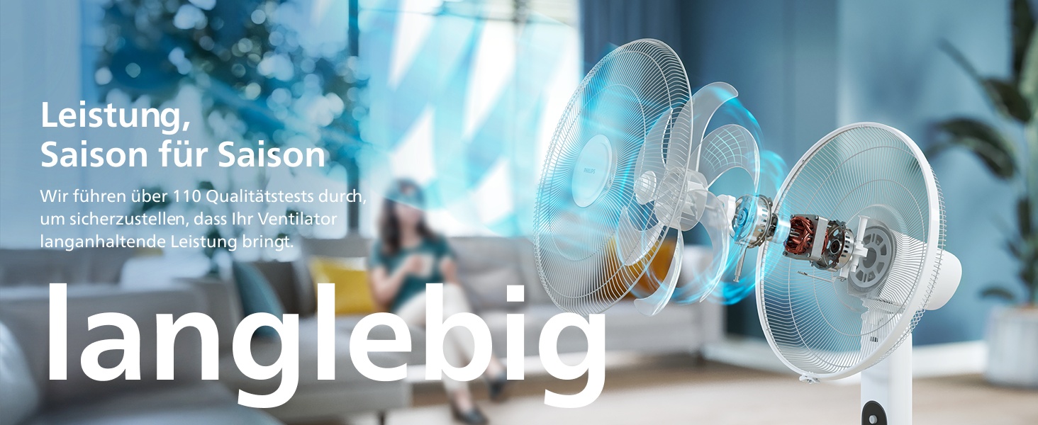 Вентилятор підлоговий Philips Serie 5000, 105 см, пульт, таймер, 3 швидкості, 40 Вт, білий