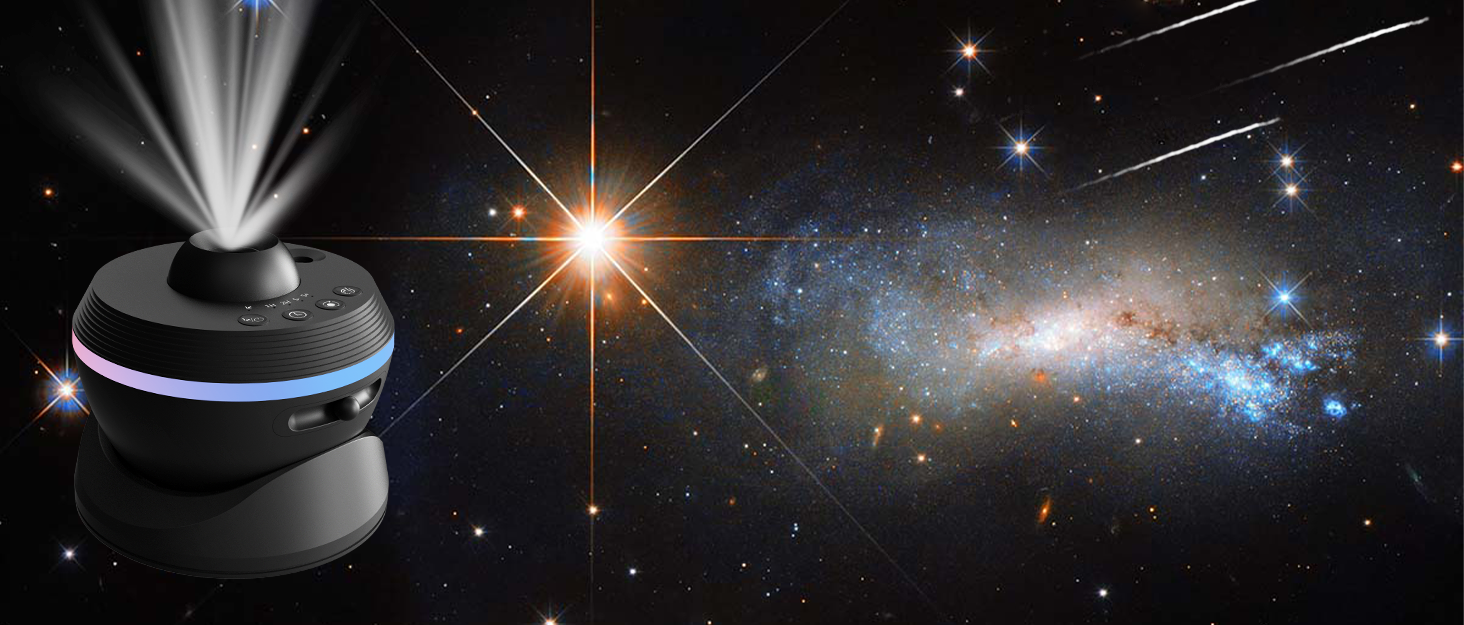 Проєктор зоряного неба VanSmaGo 8-го покоління Sternenhimmel Galaxy: Планетарій, нічник HD з обертанням 360° та таймером (білий)