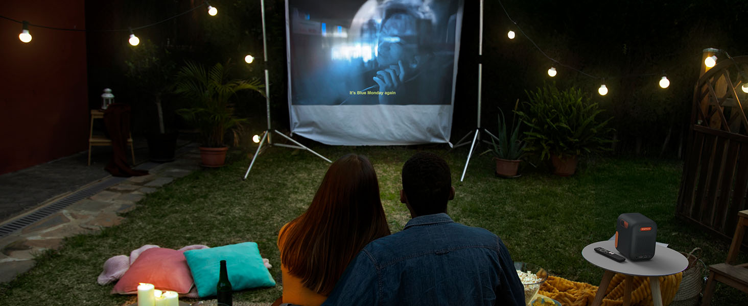 WEMAX Mini проєктор: 4K, 1080p, Smart, Dolby Audio, WiFi, Bluetooth. Підтримка Netflix та Google TV для дому та на вулицю