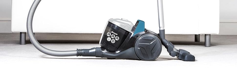 Пилосос Hoover Шерсть домашніх тварин BREEZE PET з насадкою для домашніх тварин I Пилосос для шерсті домашніх тварин без мішка для шерсті собак і кішок I зі штангою з регульованим розміром, фільтром EPA, кабелем 5 м з автоматичним перемотуванням і ручкою