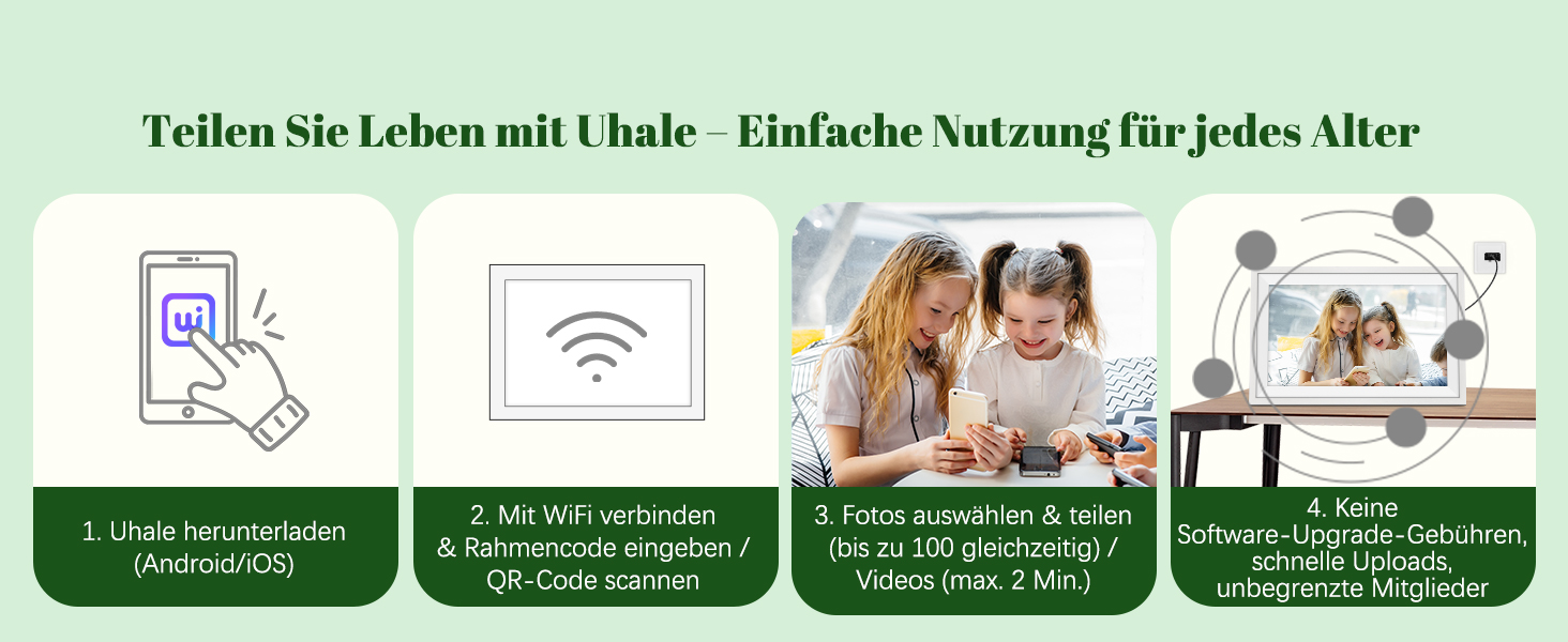 Цифровий фоторамка Eptusmey з Wi-Fi, 10.1 дюймів, корпус з дуба, 32GB, HD IPS сенсорний екран 1280x800, відтворення фото/відео через Uhale APP, подарунок для чоловіків та жінок, колір: білий дуб