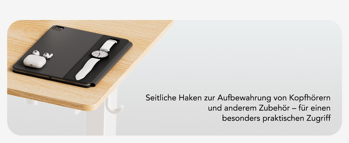 Регульований стіл 80x160 см, електричний з функціями пам'яті та захисту від зіткнень, висота 70–117 см, для офісу, дому та геймінгу (колір натурального дерева)