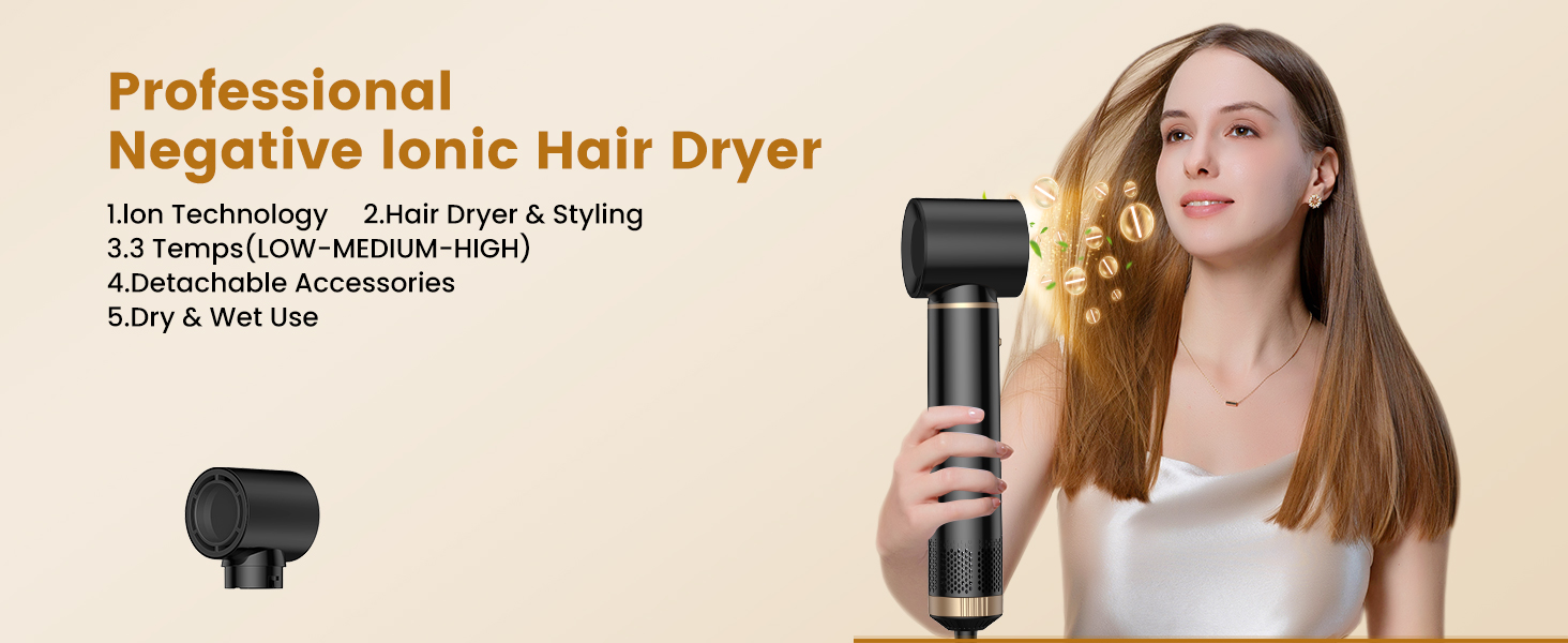 UKLISS Hairstyler 6 в 1: Професійний набір для укладки волосся (фен-щітка, плойка, випрямляч) 1000W, срібно-золотий