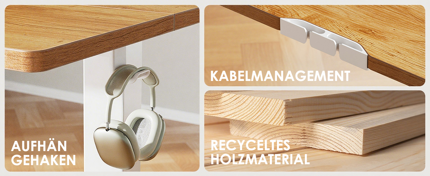 Електричний регульований стіл ErGear 140 x 70 см, з пам'яттю, для дому та офісу, світло-сірий, з підключенням