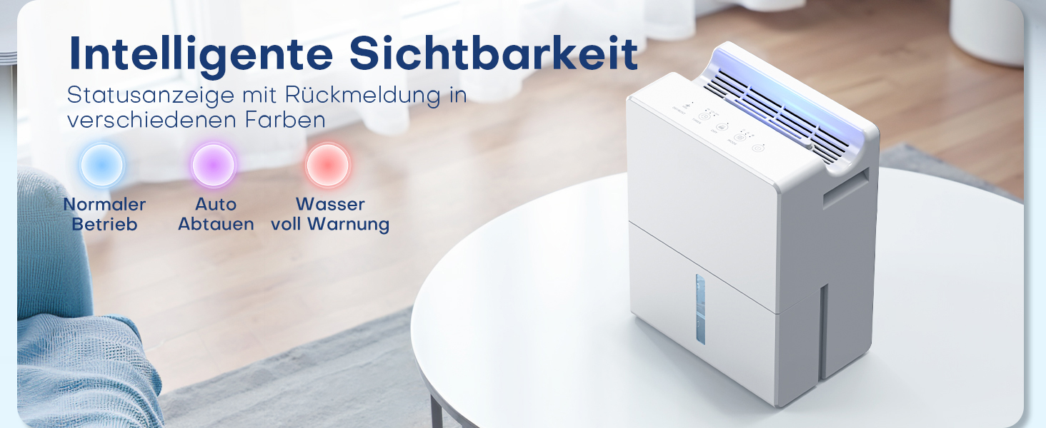Електричний осушувач повітря 2700 мл для дому, потужний та тихий, 800 мл/день, для кімнат до 20 м², нічний режим, таймер, автоматичне відтавання