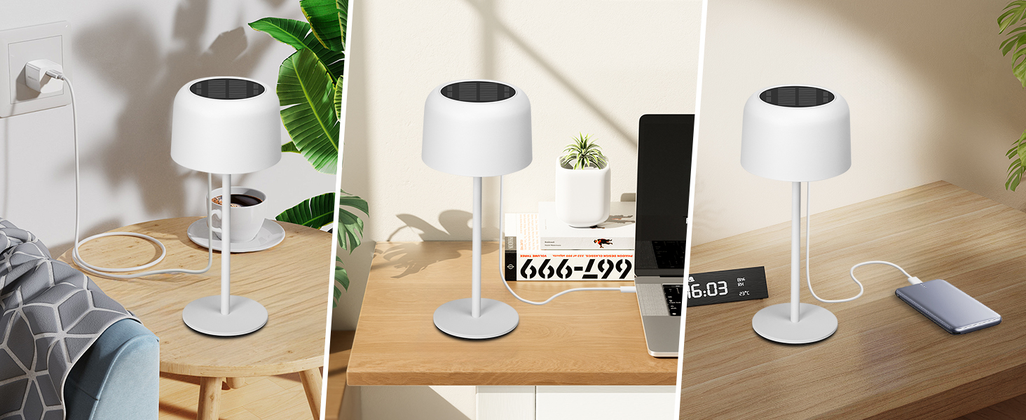 LED настільна лампа Aigostar акумуляторна, торшер бездротовий, сенсорне керування, 3 режими кольору, IP54 вологостійка, для дому та саду