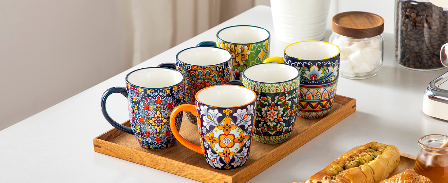 Набір кавових чашок Vancasso 6 шт. SIMI, 360 мл, порцеляна, чайний сервіз на 6 осіб