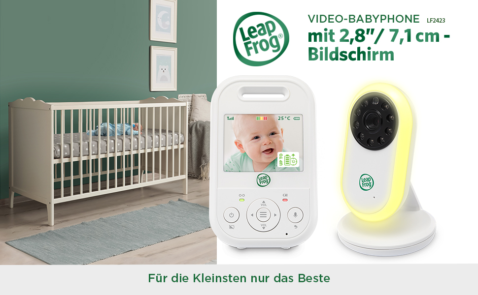 Радіоняня LeapFrog LF2423 з камерою, відеодисплей 2.8