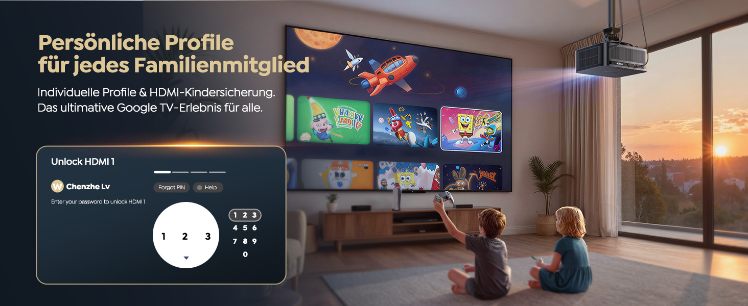 Проєктор Beamer 4K з Google TV 14.0