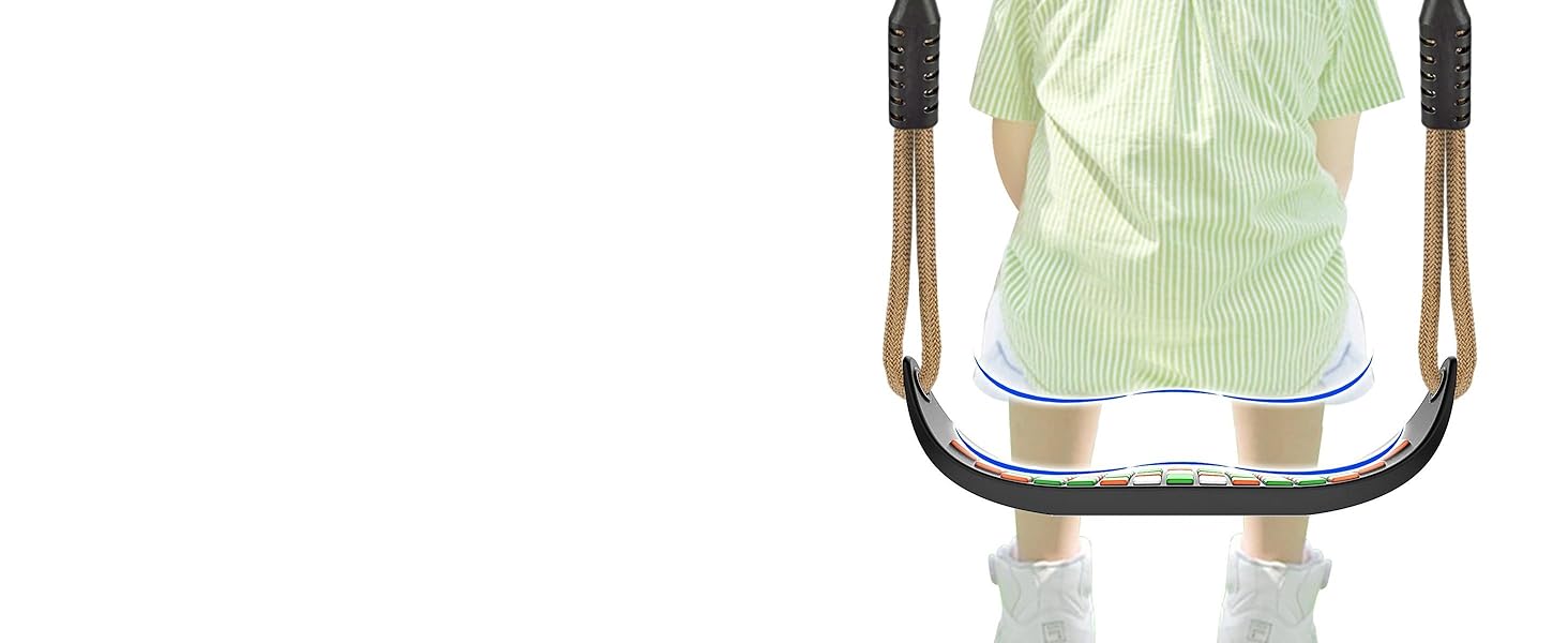 Гойдалка садові SELEWARE з міцним сидінням, 2м регульованим канатом та 2 карабінами, чорна (квадратне сидіння)