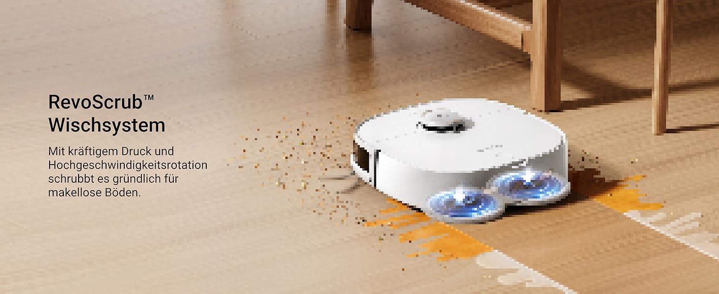 Робот-пилосос EUREKA J12 Ultra з функцією миття підлоги (самостійне очищення, прання та сушка), потужність всмоктування 5000Pa, обертова функція миття, Dual-LiDAR навігація, 3D уникнення перешкод, білий