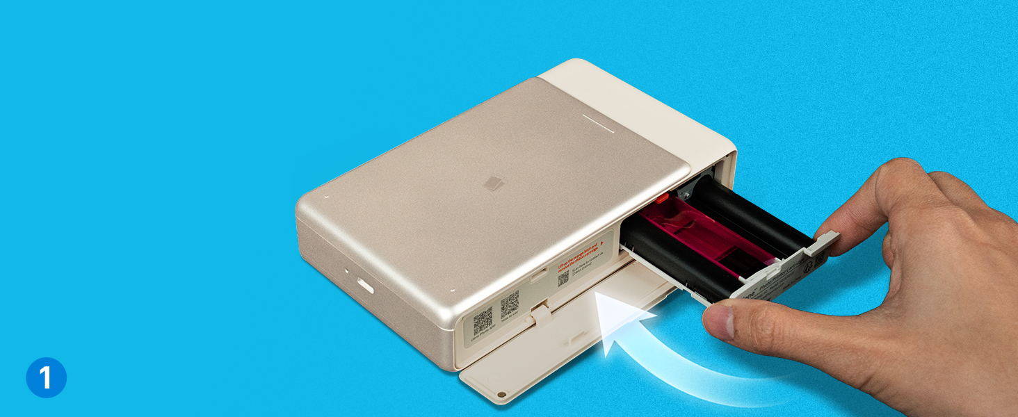 Портативний міні-фотопринтер Liene Pearl N200 Pro з кольоровою сублімацією, 50 фото (5x7,6 см), 5 стрічок, Bluetooth, 300 dpi, для iPhone & Android, акумулятор, золотий колір