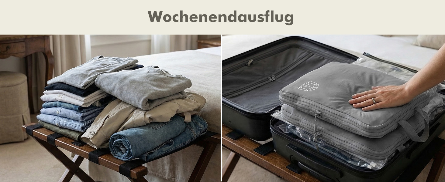 Набір компресійних органайзерів для валізи та рюкзака з нейлону, дорожні сумки-пакувальники для одягу, сірі, 5 предметів