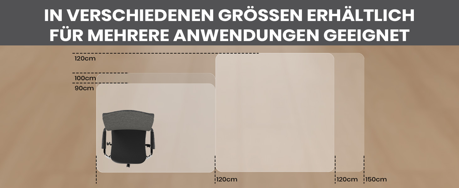 Захист для підлоги під офісний стілець COSYLAND 120x150 см - килимок від ковзання, прозорий, білий | Килимок для офісного крісла