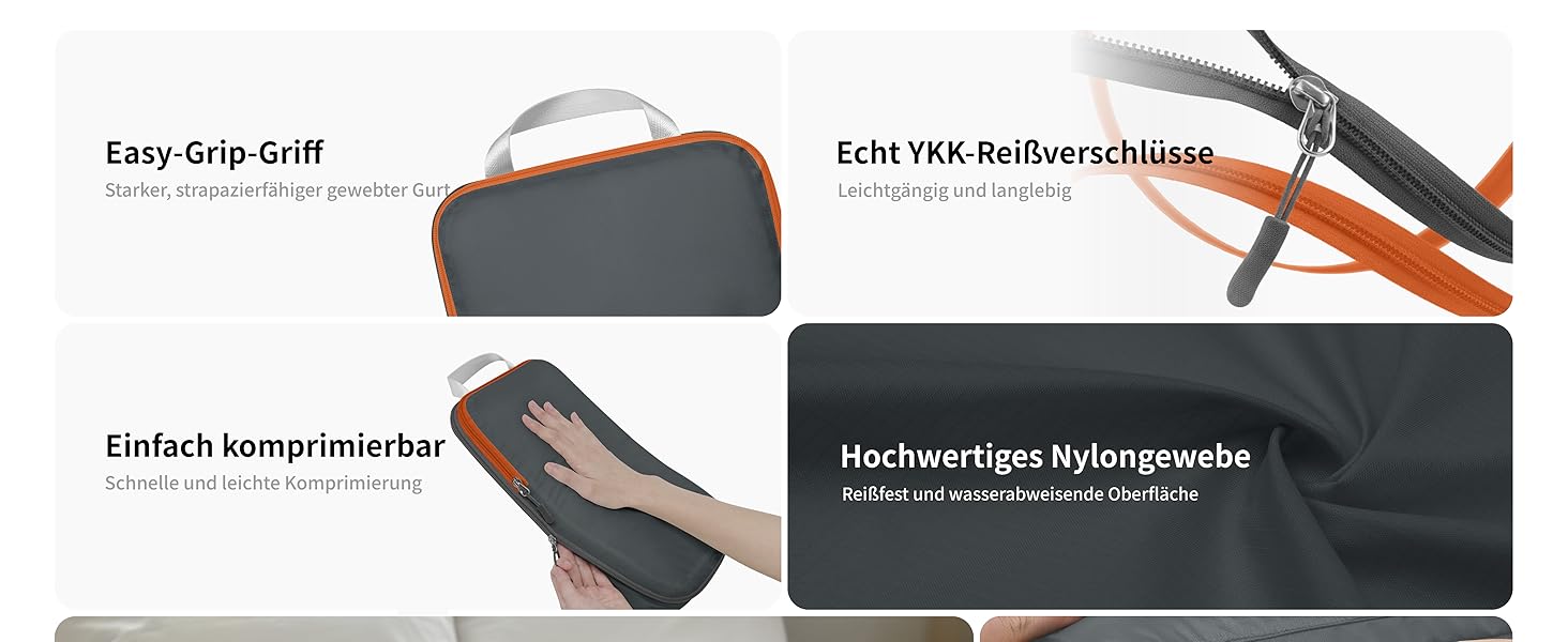 Набір компресійних органайзерів для одягу Cipway для подорожей, вакуумні пакувальні куби для валізи та рюкзака, сірий, 5 шт.