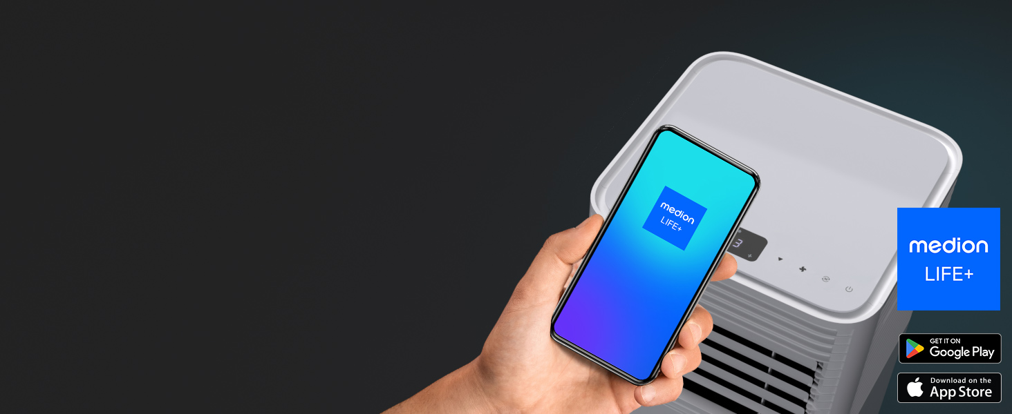 Мобільний кондиціонер Medion P901 з відведенням повітря 9000 BTU (3-в-1: охолодження, осушення, вентиляція), Wi-Fi, керування зі смартфона, режим сну, для приміщень до 32 м²