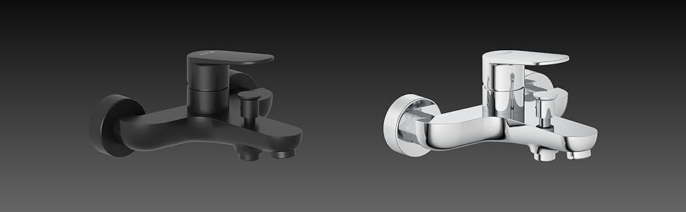 Змішувач для ванни KLUDI-X1 з двома споживачами, накладний на стіну, з S-перехідниками, одноручний для ванни та душу, хром