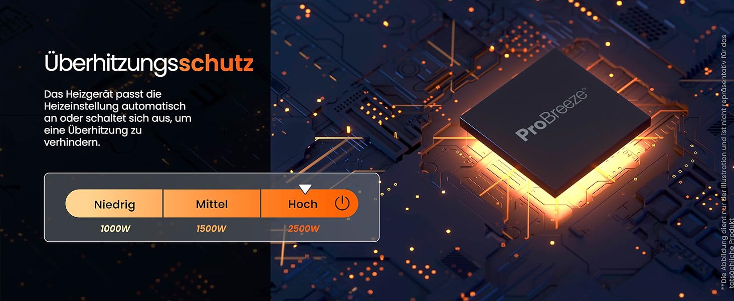 Електричний масляний радіатор Pro Breeze OmniWarm 2500W з 11 секціями - енергоефективний обігрівач з термостатом, таймером та сенсорним дисплеєм