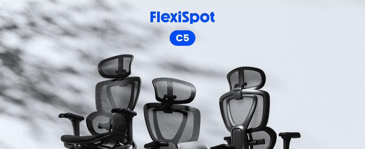 Крісло офісне ергономічне FLEXISPOT з підтримкою попереку, регульованою глибиною сидіння, 3D підлокітниками та нахилом спинки (чорне)