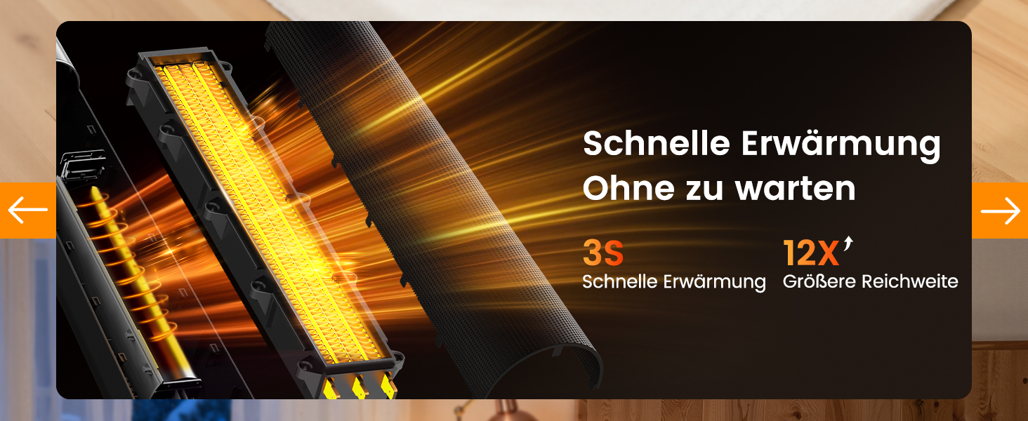 Електричний обігрівач PTC 2000W з керамічним нагрівачем, тихий, з термостатом та пультом дистанційного керування, ECO режим, 70° осциляція, 12h таймер, захист від перегріву та перекидання, чорний, 1 шт.