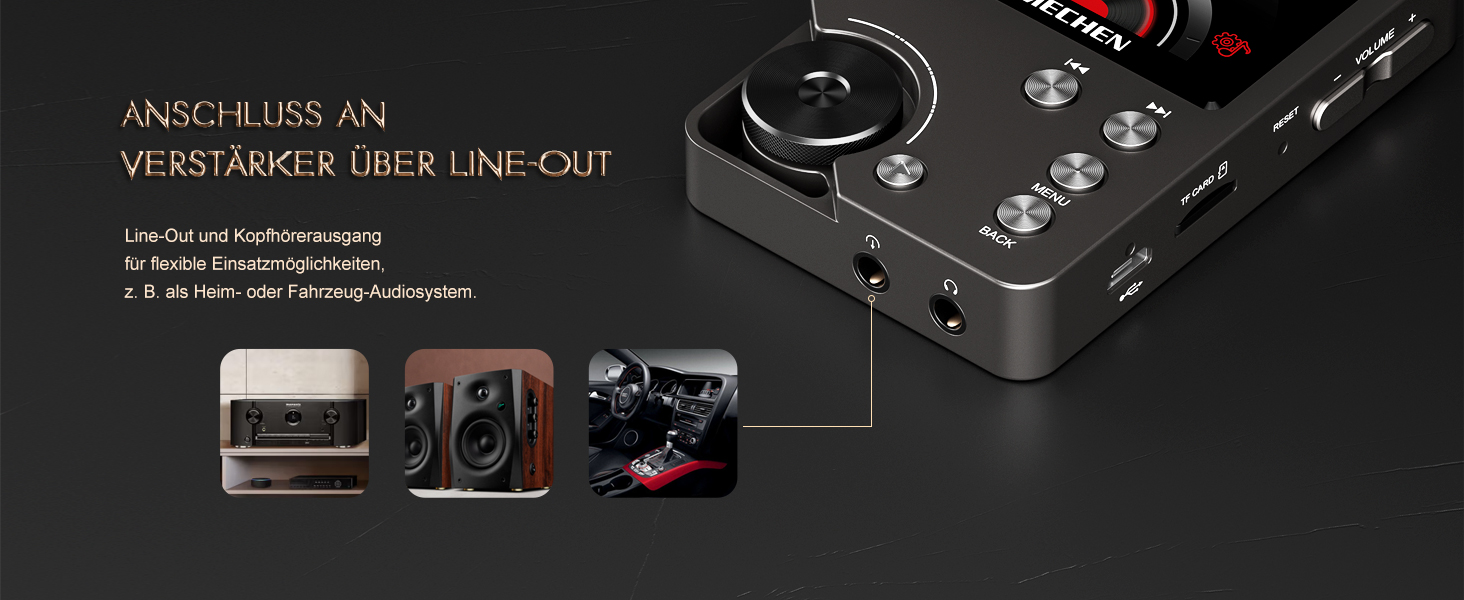 MECHEN M30 Hi-Res MP3 плеєр, HiFi DSD FLAC DAC, цифровий аудіоплеєр із підтримкою CUE, без втрати якості, портативний DAP з 64GB пам’яті, розширення до 256GB, сірий