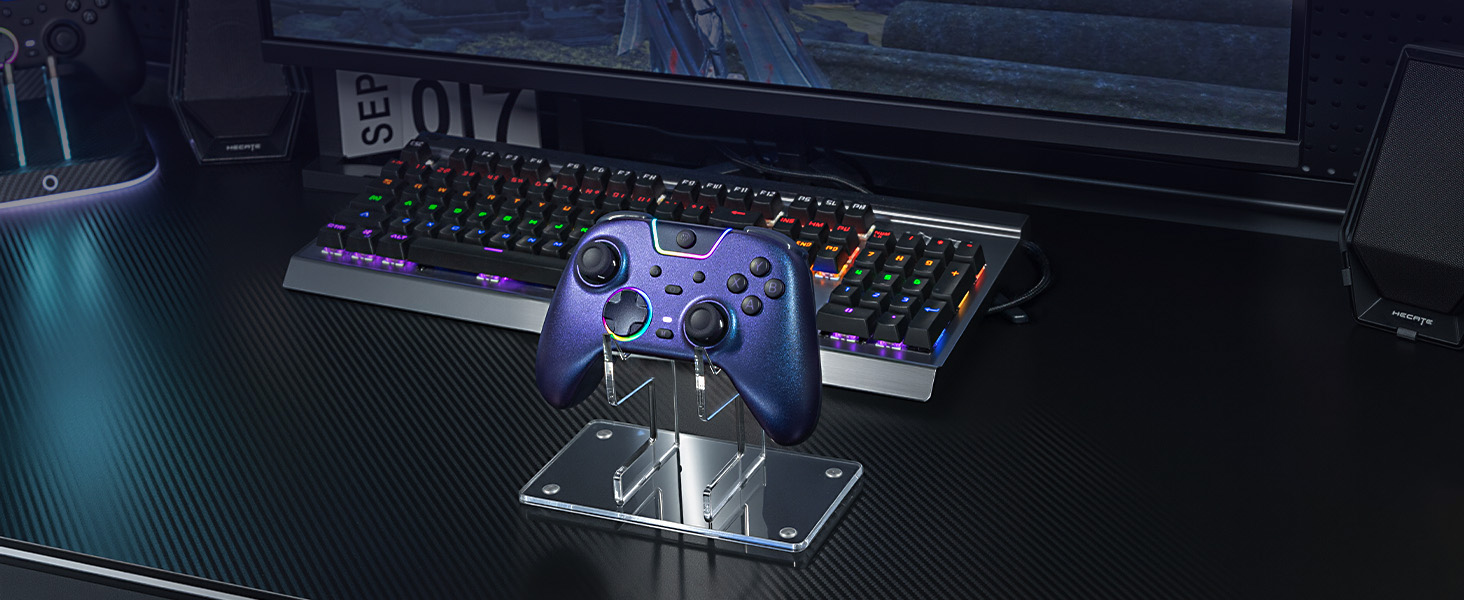 Бездротовий геймпад EasySMX X05PRO для PC, Switch, Android, iOS: тихі кнопки, Hall джойстики, програмовані кнопки, 1000mAh, фіолетовий