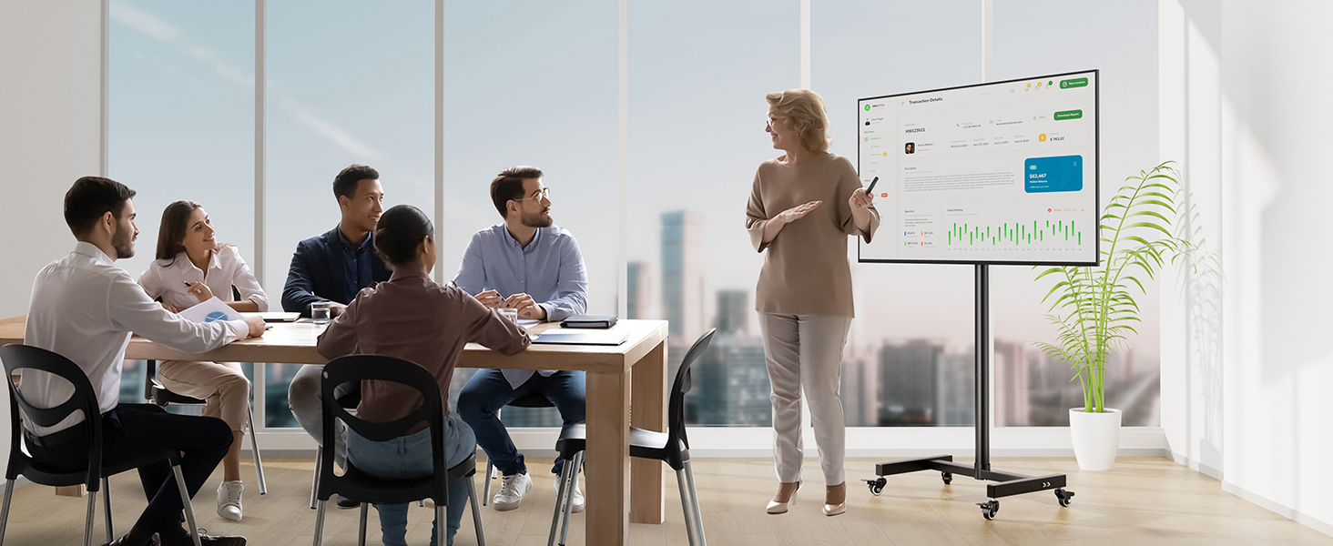 Підставка для телевізора на коліщатках для 17-50 дюймів, поворот 180°, регулювання висоти, VESA 300x300 мм, до 30 кг