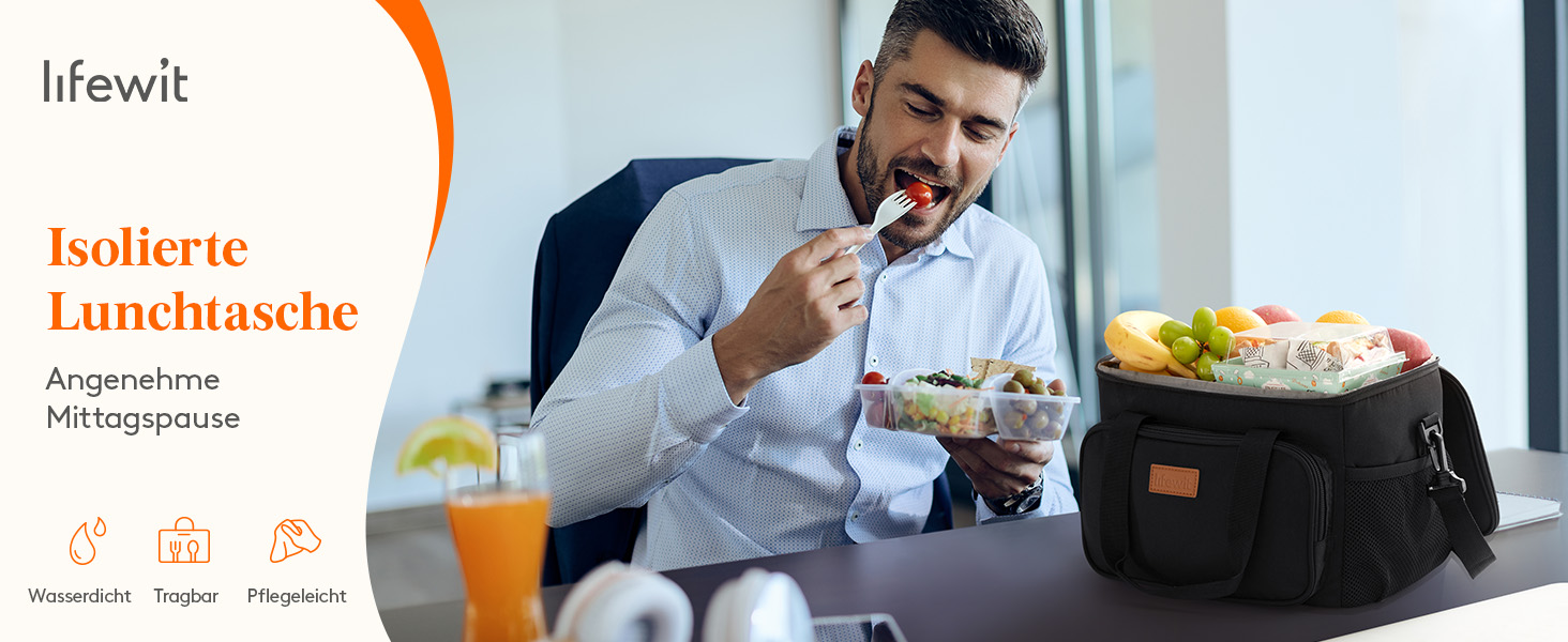 Термосумка-холодильник Lifewit 15л, сіра: сумка-холодильник для пікніка, пляжу, роботи, подорожей. Ізольована, складана, водонепроникна сумка для обіду, напоїв