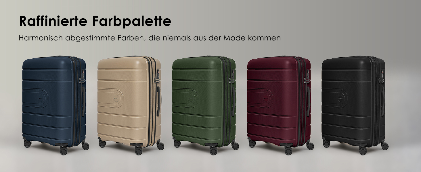 Набір валіз REDOLZ Hartschalen 3-х частинний | Розширювані, з TSA-замком, Olive Kofferset