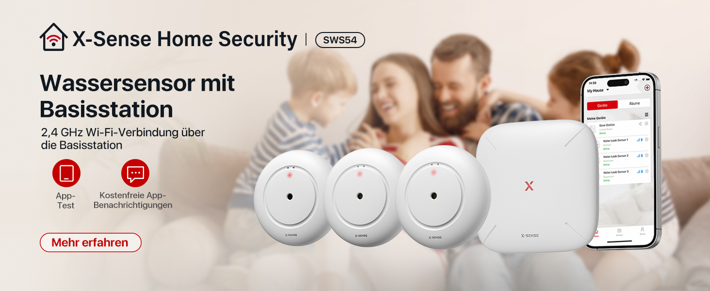 Датчик диму X-Sense WLAN з підключенням до Wi-Fi, EN14604, з змінною батареєю, сповіщення через додаток, білий, 1 шт.