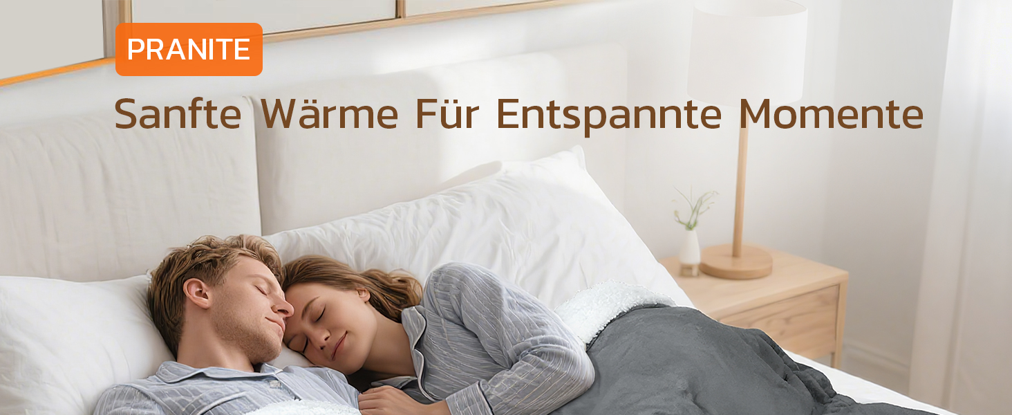 Електрична ковдра PRANITE 180x130 см з Sherpa та Flanell, 6 режимів нагріву, таймер 10 годин, автовимкнення, захист від перегріву, пральна - сіра для ліжка та дивана 130 x 180 см