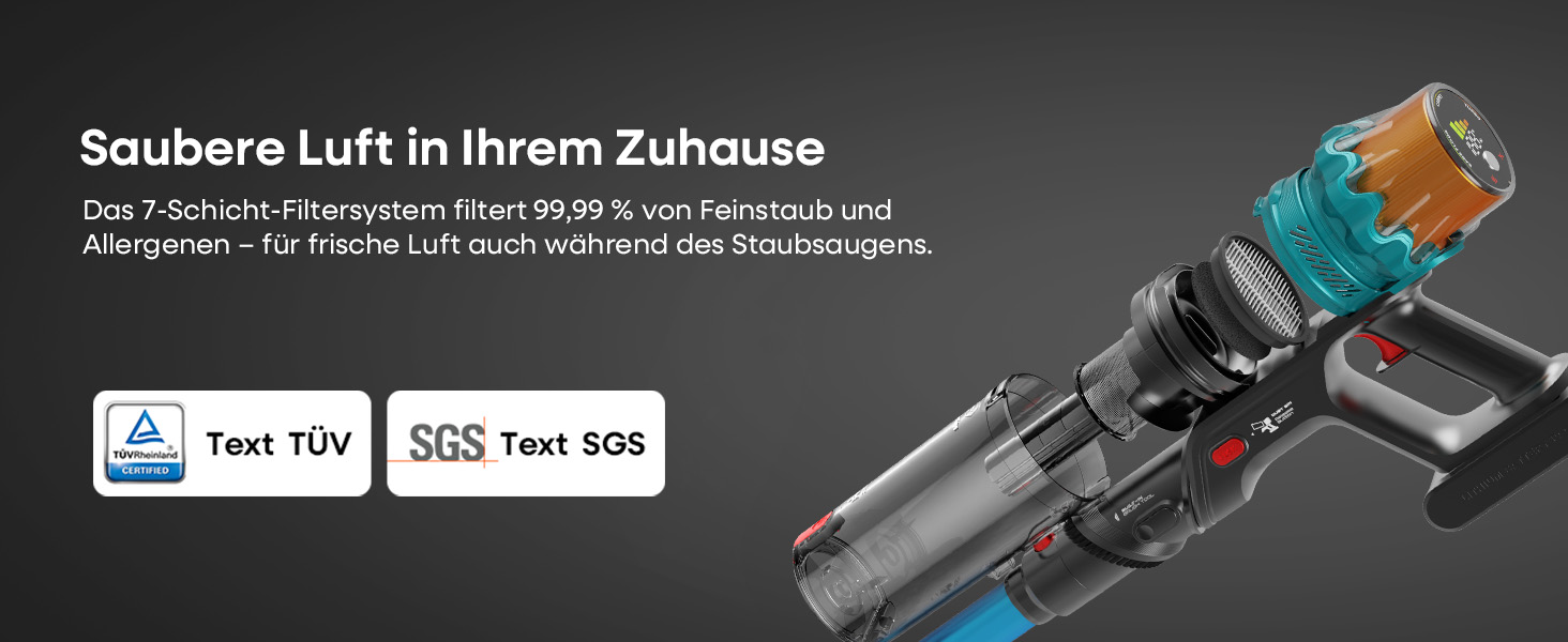 Акумуляторний пилосос ElecKeys K10 50000Pa/580W 70хв, бездротовий з LED дисплеєм, 1.8л, анти-заплутування, для шерсті тварин, килимів, підлоги, авто, синій