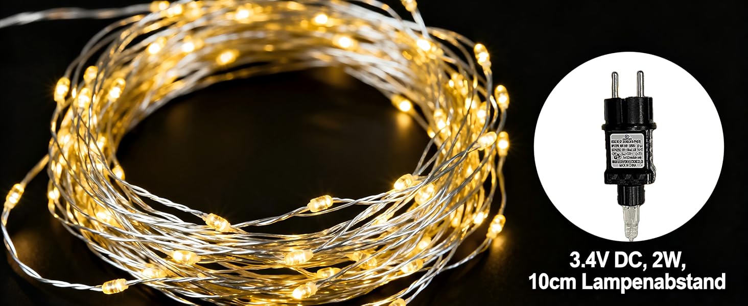 LED-гірлянда HoldOneLight 300 LED, 30 м, тепле біле світло, для декору інтер'єру та екстер'єру