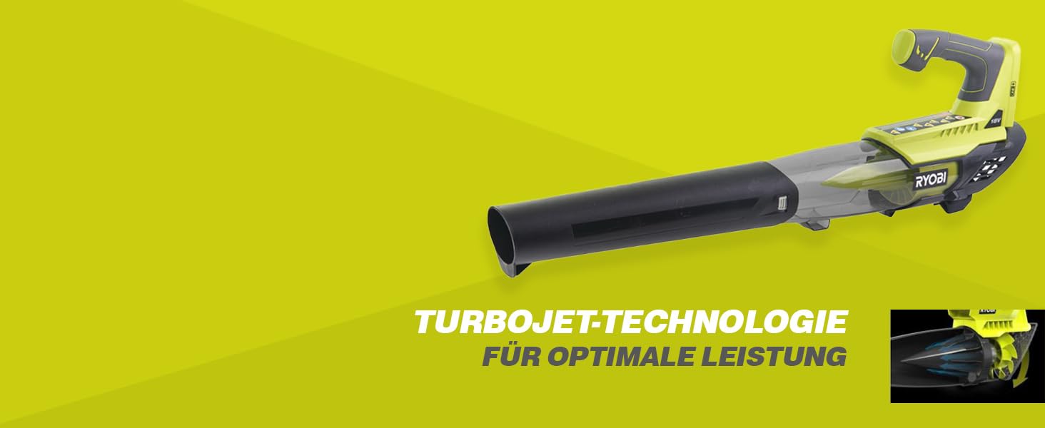 Акумуляторний повітродув RYOBI ONE+ OBL1820S 18V (245 км/год, 2.6 м³/хв) без акумулятора та зарядного пристрою