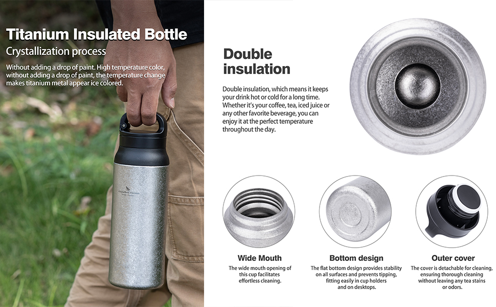 Термос iBasingo 600 мл з подвійними стінками, ізольований, для напоїв, зберігає тепло та холод, Ti3010D