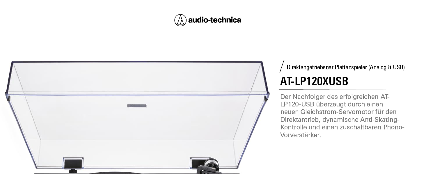 Програвач вінілу Audio-Technica LP120XUSBBK з прямим приводом, аналоговий та USB, чорний