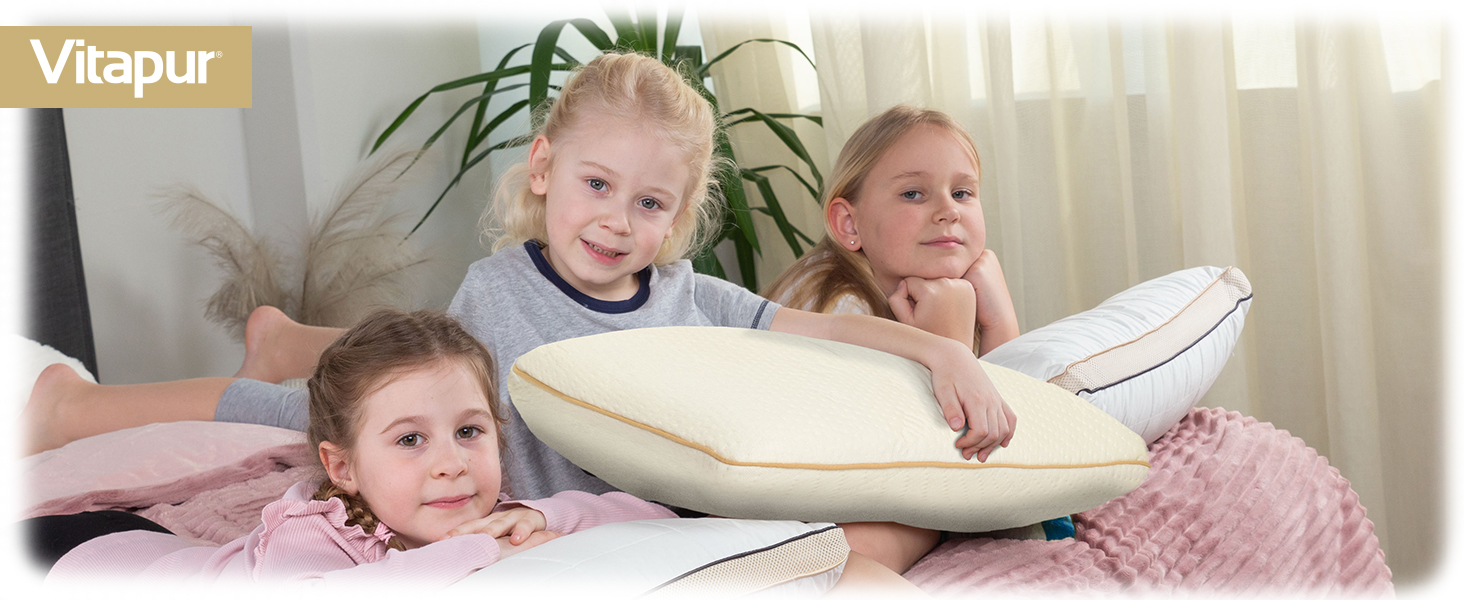 Подушка MemoDream Junior від VITAPUR для дітей, 30x50x9 см, Memory Foam, гіпоалергенна, м'яка, пральна, Ökotex-100, від 3 років
