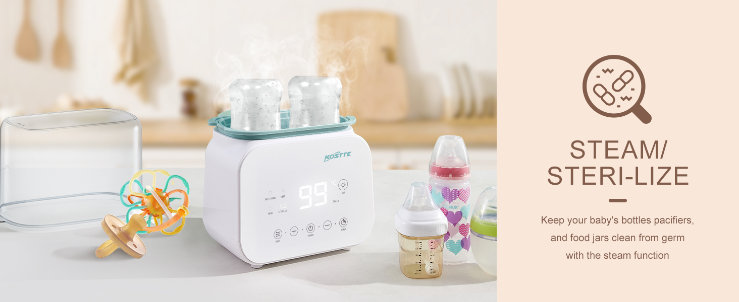 Підігрівач для дитячих пляшечок Baby 10-в-1: розігрів суміші, розморожування, приготування їжі, таймер 24 год
