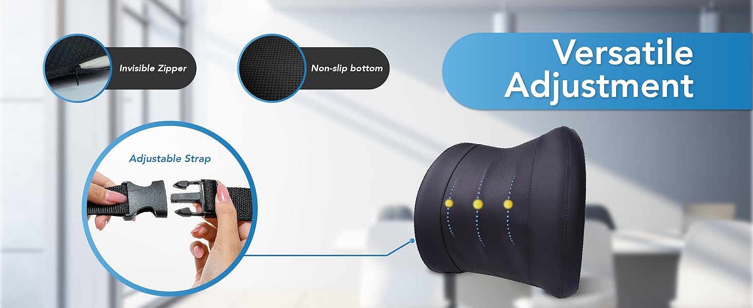 Подушка для підтримки попереку, Memory Foam, для зняття болю в попереку, авто/офіс/інвалідний візок, чорний