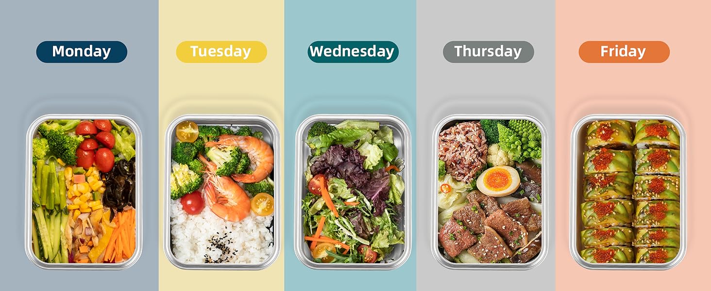 Набір контейнерів для їжі Misichao з нержавіючої сталі (3 шт x 600 мл) - герметичні, для кухні та обіду