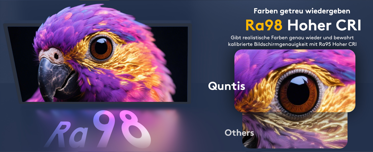 LED-лампа для монітора Quntis з радаром, авто вмикання/вимикання, пультом ДУ, 52 см, регулювання кольору та яскравості, таймер, захист від синього світла, USB-лампа для ПК