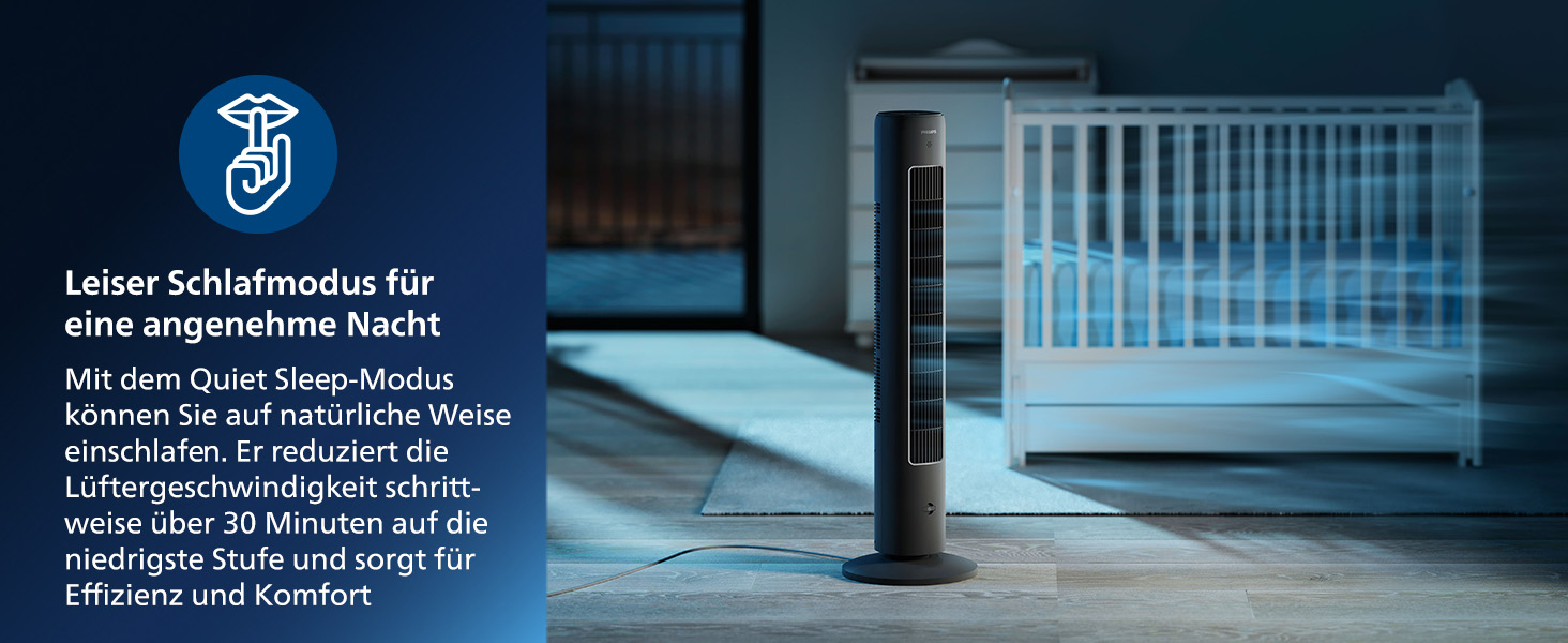 Вентилятор вежний Philips Serie 5000, 105 см, пульт, таймер, 3 режими, сірий (CX5535/11)