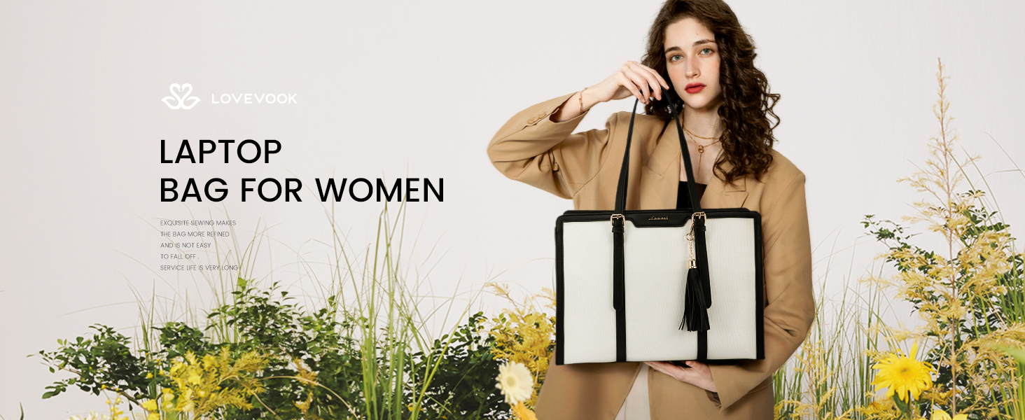 Сумка для ноутбука LOVEVOOK 15.6 дюймів: жіноча, велика, на плечі, кросбоді, канвас, для офісу, подорожей, навчання