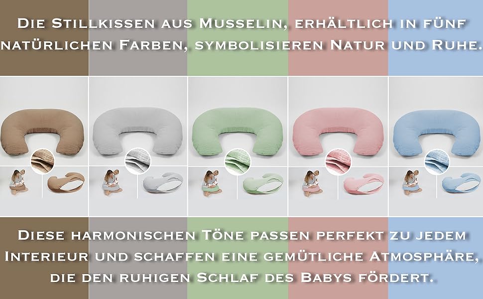 Подушка для годування та вагітності PaLulli XL (170x30 см), органічна бавовна муслін, бежева