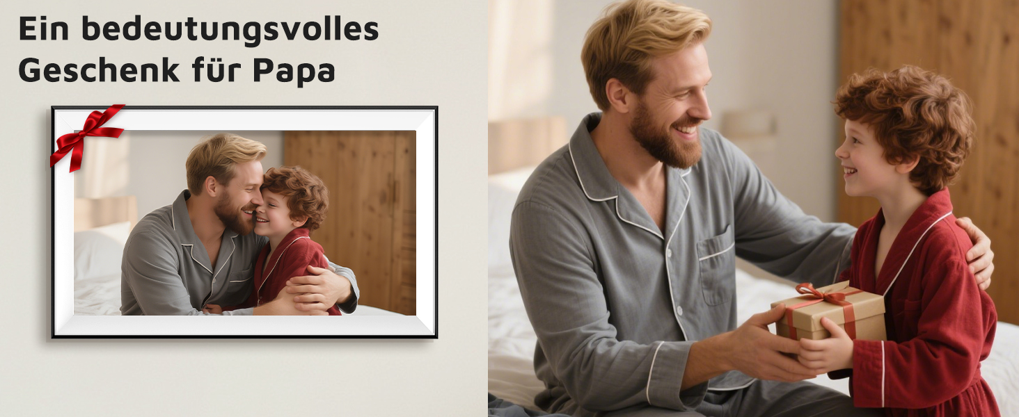 Цифровий фоторамка Hesmor 15.6 дюймів з Wi-Fi, FHD 1920*1080, IPS, сенсорний екран, 32GB, автоповорот, Frameo App